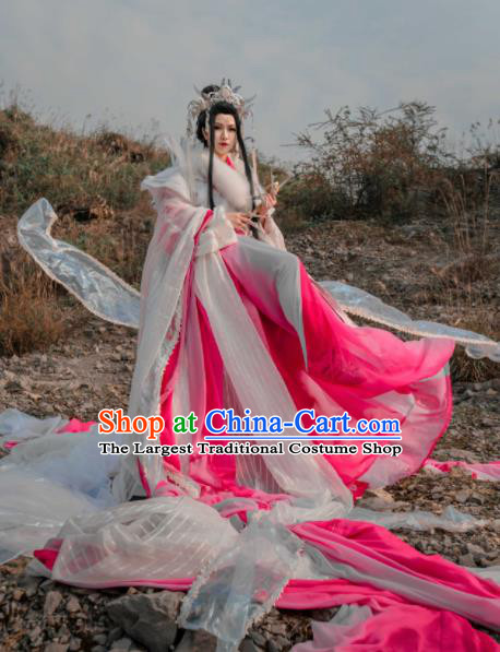 Asian Chinese Cosplay Costumes Ancient Myth Legend Western Queen Clothing and Headpiece Complete Set