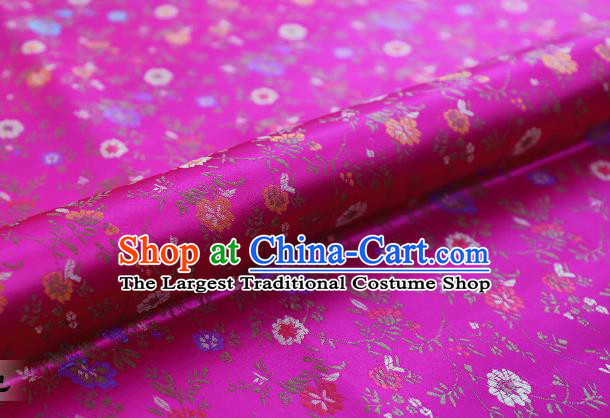 Chinese Traditional Garment Fabric Classical Flowers Pattern Design Rosy Brocade Cushion Material Drapery