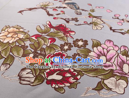 Chinese Traditional Flower Silk Fabric Brocade Embroidered Fabric Dress Material