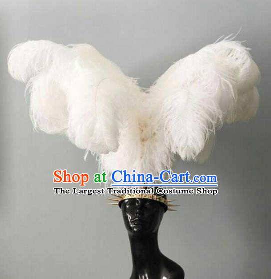 Top Grade Handmade Hair Accessories Brazilian Carnival Feather Headwear for Women