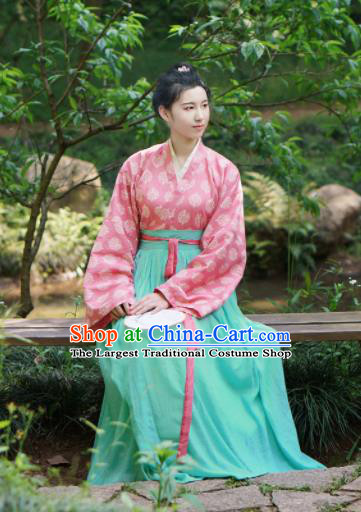 Traditional Chinese Tang Dynasty Young Lady Hanfu Dress Ancient Nobility Lady Embroidered Costumes for Women
