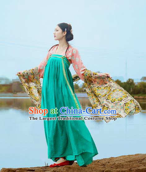 Traditional Chinese Ancient Tang Dynasty Palace Princess Hanfu Dress for Women
