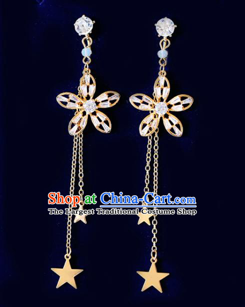 Top Grade Handmade Baroque Crystal Flower Earrings Bride Jewelry Accessories for Women