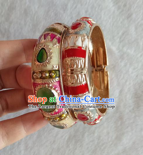 Chinese Ethnic Dai Nationality Jewelry Accessories Traditional Folk Dance Bracelet for Women