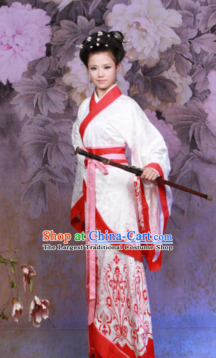 Chinese Ancient Swordswoman Costumes Traditional Han Dynasty Princess Hanfu Dress for Women