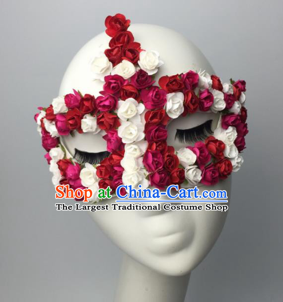 Halloween Exaggerated Accessories Catwalks Roses Masks for Women