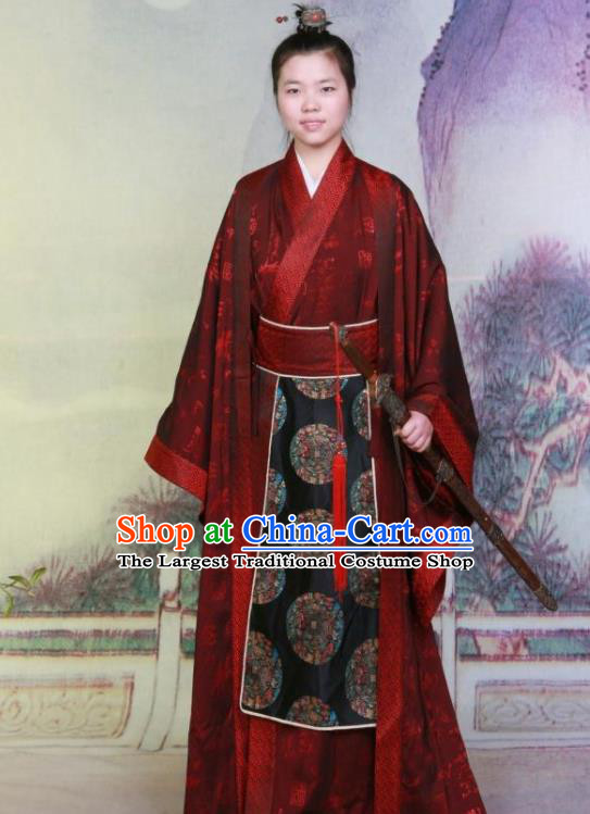 Ancient Chinese Swordsman Costumes Traditional Han Dynasty Prince Hanfu Clothing for Men