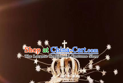 Top Grade Halloween Catwalks Hair Accessories Baroque Queen Royal Crown for Women