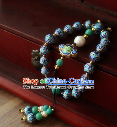 Asian Chinese Traditional Jewelry Accessories Ancient Hanfu Blueing Bracelet for Women