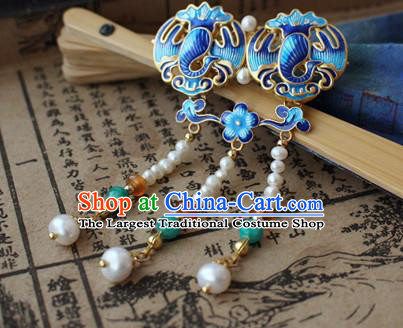 Asian Chinese Traditional Hair Accessories Ancient Hanfu Blueing Hairpins Hair Clip for Women