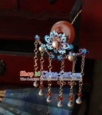Asian Chinese Traditional Hair Accessories Ancient Hanfu Blueing Chrysanthemum Hairpins Hair Clip for Women