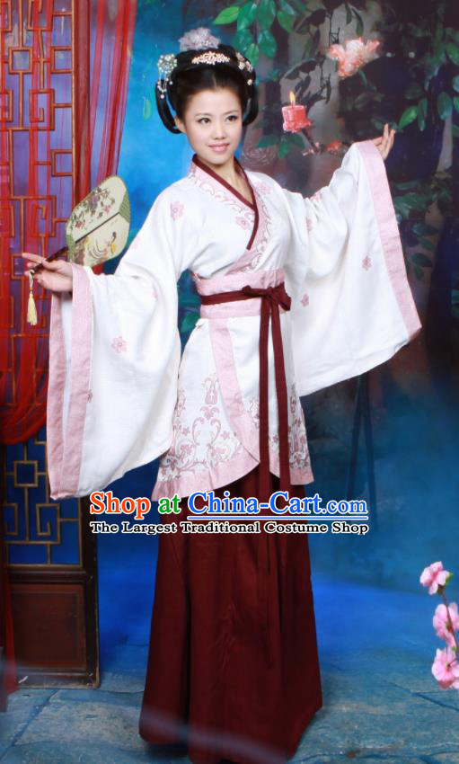 Chinese Ancient Peri Costumes Han Dynasty Palace Princess Hanfu Dress for Women