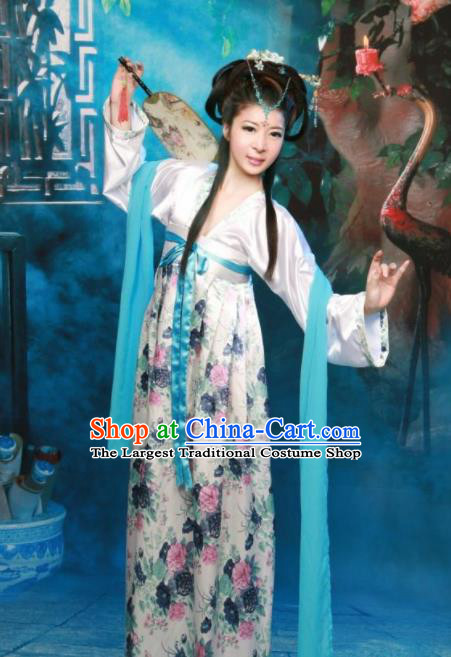 Chinese Ancient Peri Princess Costumes Tang Dynasty Palace Lady Hanfu Dress for Women