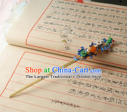 Asian Chinese Traditional Hair Accessories Ancient Palace Blueing Hairpins for Women