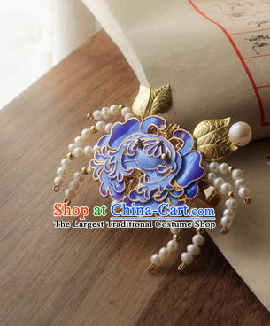Chinese Classical Jewelry Accessories Traditional Hanfu Blueing Crab Brooch for Women
