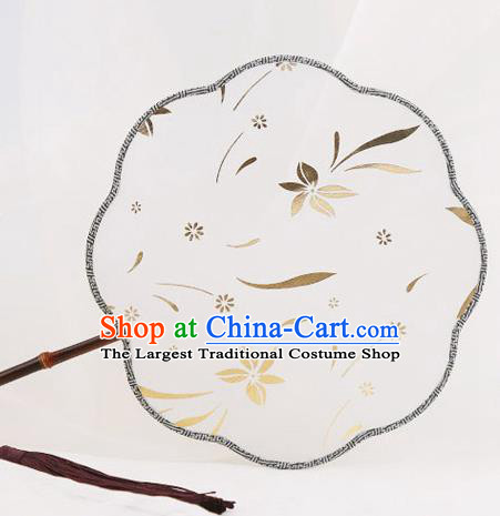 Traditional Chinese Crafts Palace Fans Round Fans Ancient Princess Gilding Silk Fan for Women