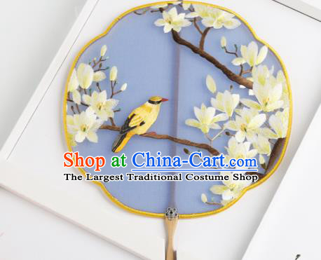 Traditional Chinese Crafts Palace Fans Round Fans Ancient Princess Embroidered Magnolia Fan for Women