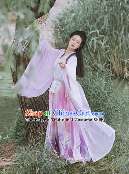 Chinese Ancient Swordswoman Hanfu Dress Traditional Jin Dynasty Princess Embroidered Costumes for Women