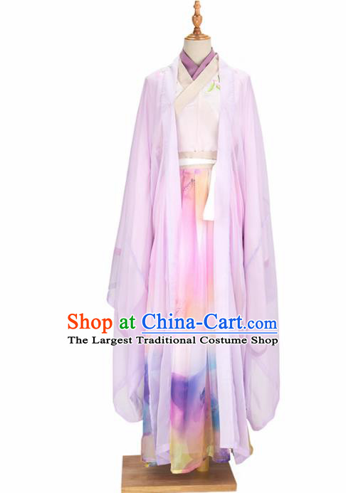 Chinese Ancient Swordswoman Hanfu Dress Traditional Jin Dynasty Princess Embroidered Costumes for Women