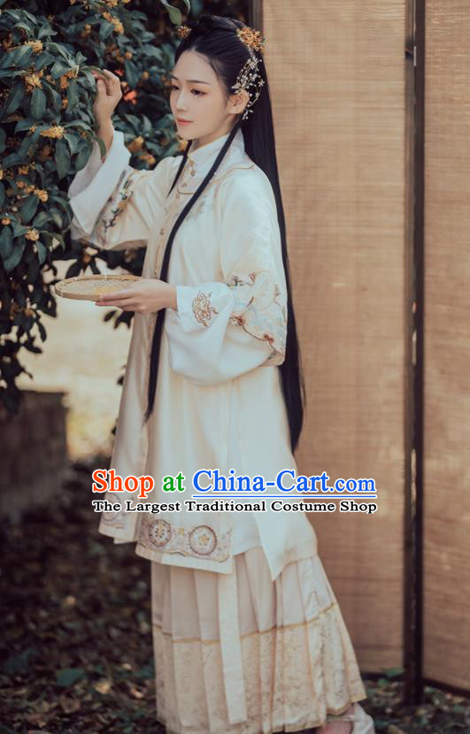 Chinese Ancient Ming Dynasty Nobility Lady Costumes Traditional Embroidered Hanfu Dress for Women