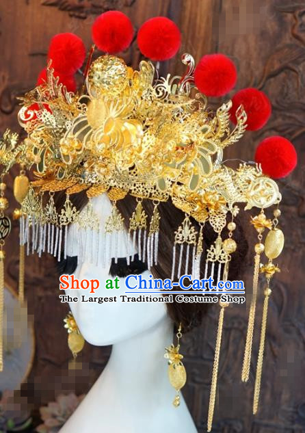 Chinese Ancient Wedding Queen Phoenix Coronet Hair Jewelry Accessories Hairpins for Women