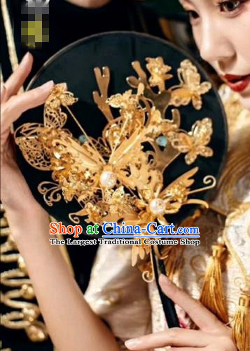 chinese Traditional Palace Fans Ancient Bride Hanfu Fans Jewelry Accessories for Women