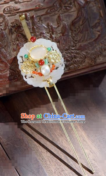 Chinese Ancient Wedding Hair Jewelry Accessories Jade Hairpins for Women