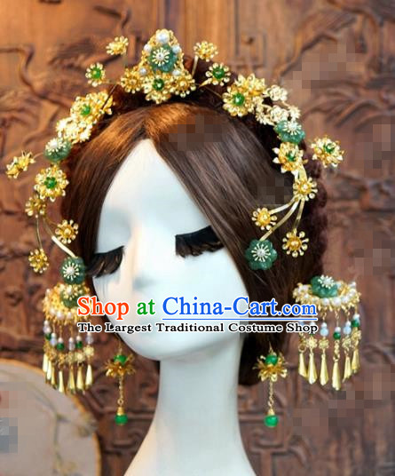 Chinese Ancient Bride Hair Accessories Wedding Palace Hair Clasp Hairpins for Women