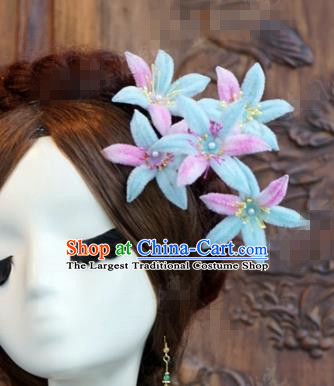 Chinese Ancient Wedding Queen Hair Jewelry Accessories Palace Flowers Hair Clip Hairpins for Women