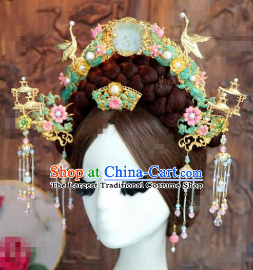 Chinese Ancient Hair Accessories Wedding Bride Hair Crown Hairpins Complete Set for Women