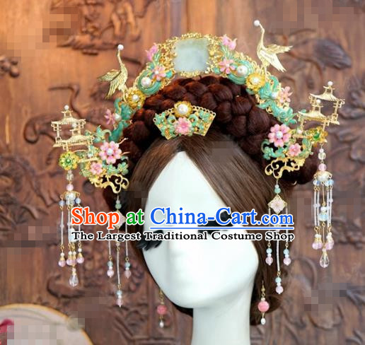 Chinese Ancient Hair Accessories Wedding Bride Hair Crown Hairpins Complete Set for Women