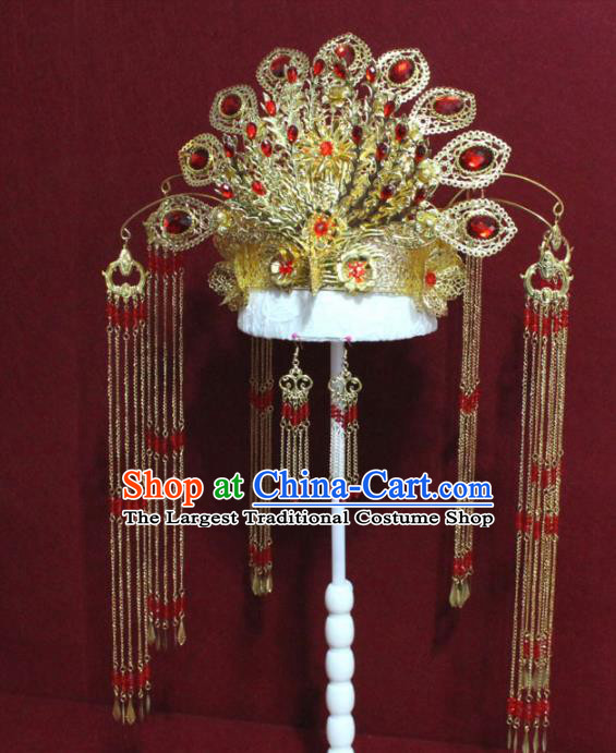 Chinese Ancient Imperial Consort Phoenix Coronet Headdress Tang Dynasty Palace Wedding Hairpins Complete Set for Women
