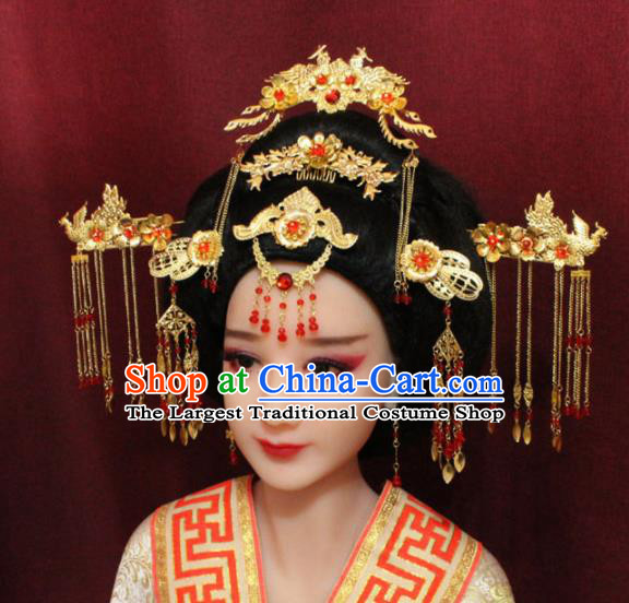 Chinese Ancient Tang Dynasty Queen Headdress Hairpins Complete Set for Women