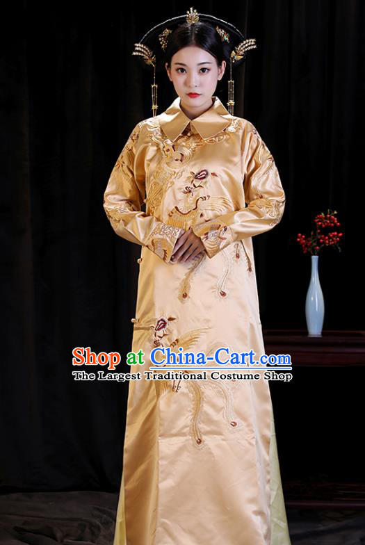 Chinese Ancient Drama Queen Clothing Qing Dynasty Manchu Empress Embroidered Costumes for Women