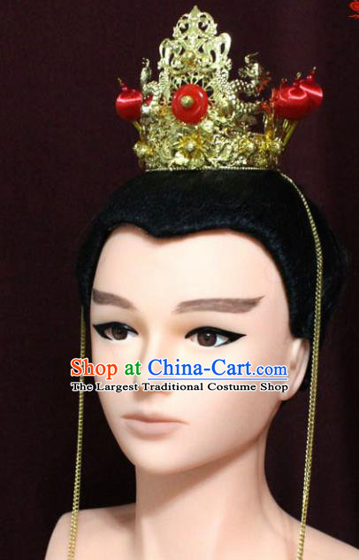 Chinese Traditional Classical Jewelry Accessories Ancient Prince Golden Crown for Men