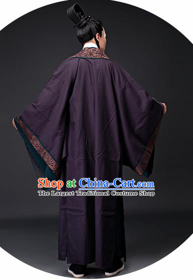 Chinese Ancient Drama Minister Clothing Traditional Han Dynasty Military Counsellor Embroidered Costumes for Men