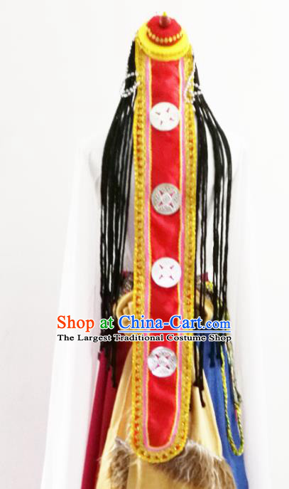 Chinese Traditional Zang Nationality Dance Hat Tibetan Minority Headwear for Women