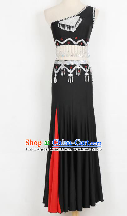 Chinese Ethnic Minority Pavane Dress Traditional Dai Nationality Folk Dance Costume for Women