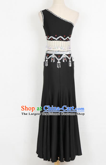 Chinese Ethnic Minority Pavane Dress Traditional Dai Nationality Folk Dance Costume for Women