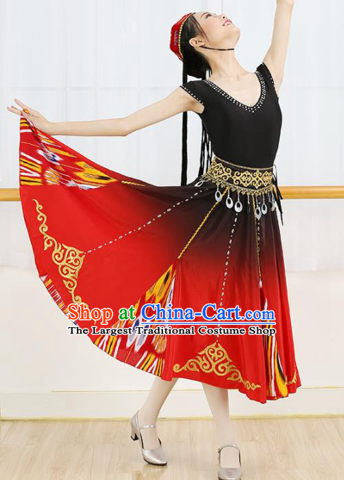 Chinese Ethnic Minority Dress Traditional Uyghur Nationality Folk Dance Costume for Women