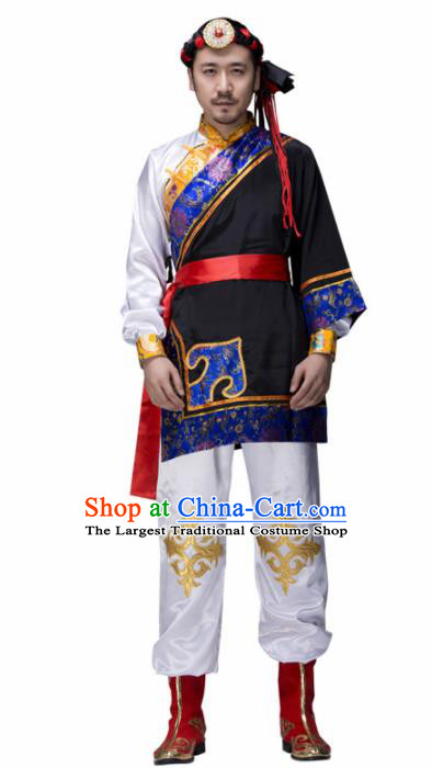 Chinese Traditional Mongolian Minority Folk Dance Clothing Mongols Ethnic Dance Costumes for Men