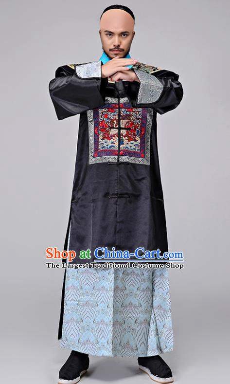 Traditional Chinese Qing Dynasty Drama Minister Costumes Ancient Chancellor Clothing for Men