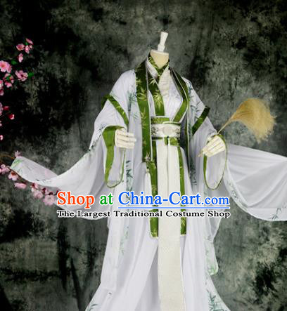 Traditional Chinese Cosplay Scholar Embroidered Costumes Ancient Swordsman Hanfu Clothing for Men