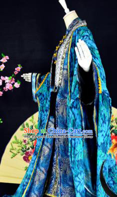 Traditional Chinese Cosplay Childe Costumes Ancient Swordsman Blue Hanfu Clothing for Men