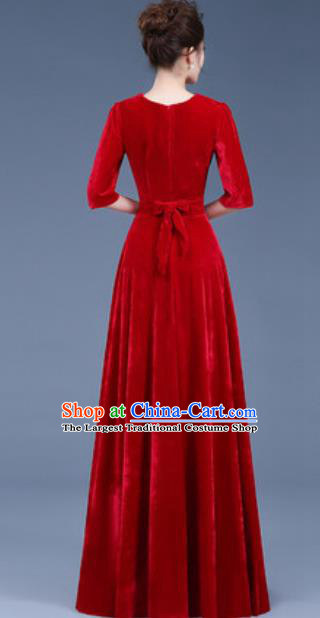 Top Grade Chorus Costume Modern Dance Group Dance Red Dress for Women
