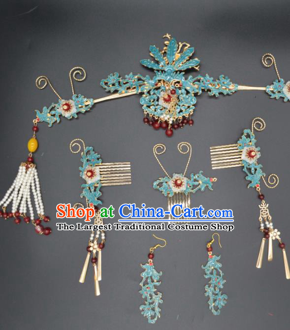 Traditional Chinese Beijing Opera Hair Accessories Ancient Princess Phoenix Coronet Hairpins for Women