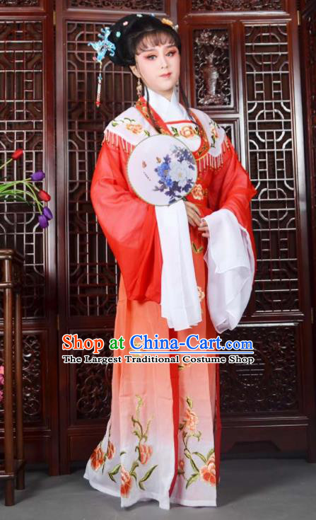 Traditional Chinese Peking Opera Princess Costumes Ancient Peri Red Dress for Adults