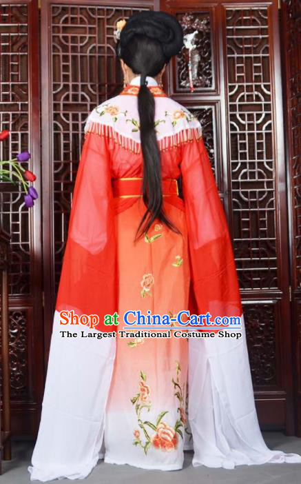 Traditional Chinese Peking Opera Princess Costumes Ancient Peri Red Dress for Adults