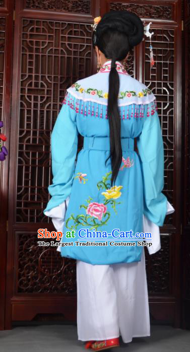 Traditional Chinese Peking Opera Diva Costumes Ancient Princess Blue Dress for Adults