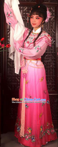 Traditional Chinese Peking Opera Actress Costumes Ancient Peri Princess Rosy Dress for Adults
